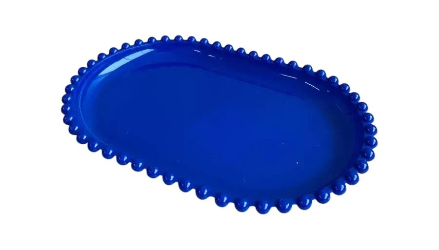 Bandeja Pérola Sem Pé Azul Royal - Ateliê Festas