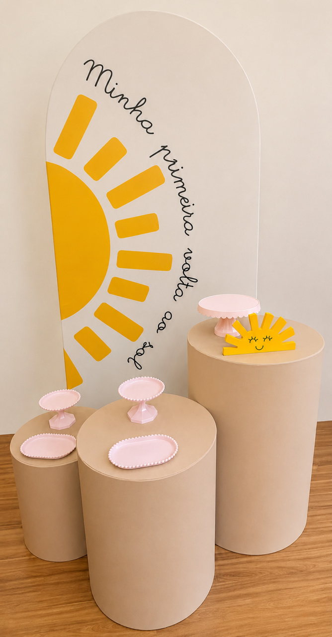 Kit Básico Minha Primeira Volta Ao Sol Tons Neutros - Menina - Ateliê Festas