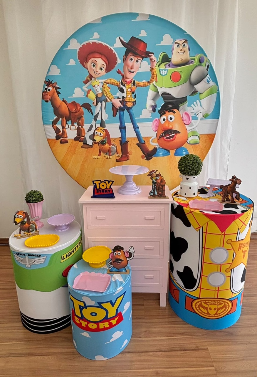 Kit Bronze Toy Story - Cômoda Rosa - Ateliê Festas