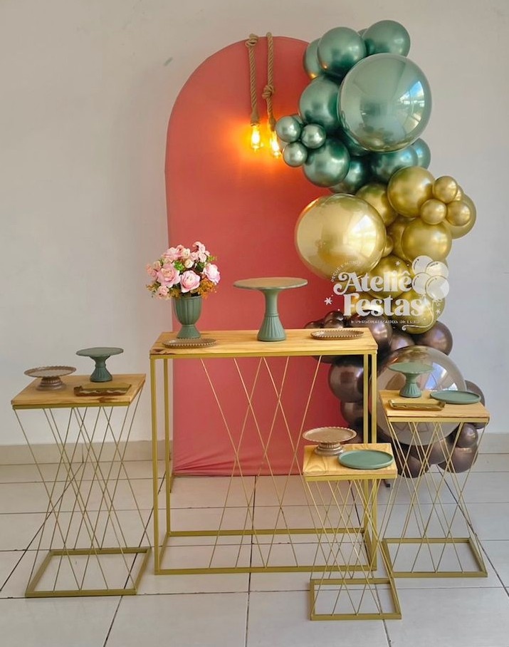 Kit Rosa Antigo E Dourado - Ateliê Festas