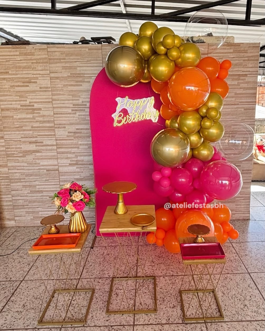 Kit Adulto Pink E Laranja - Ateliê Festas