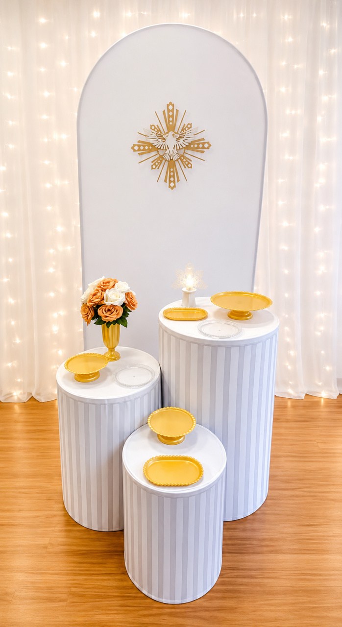 Kit Batizado Básico Com Capas Ripadas - Ateliê Festas
