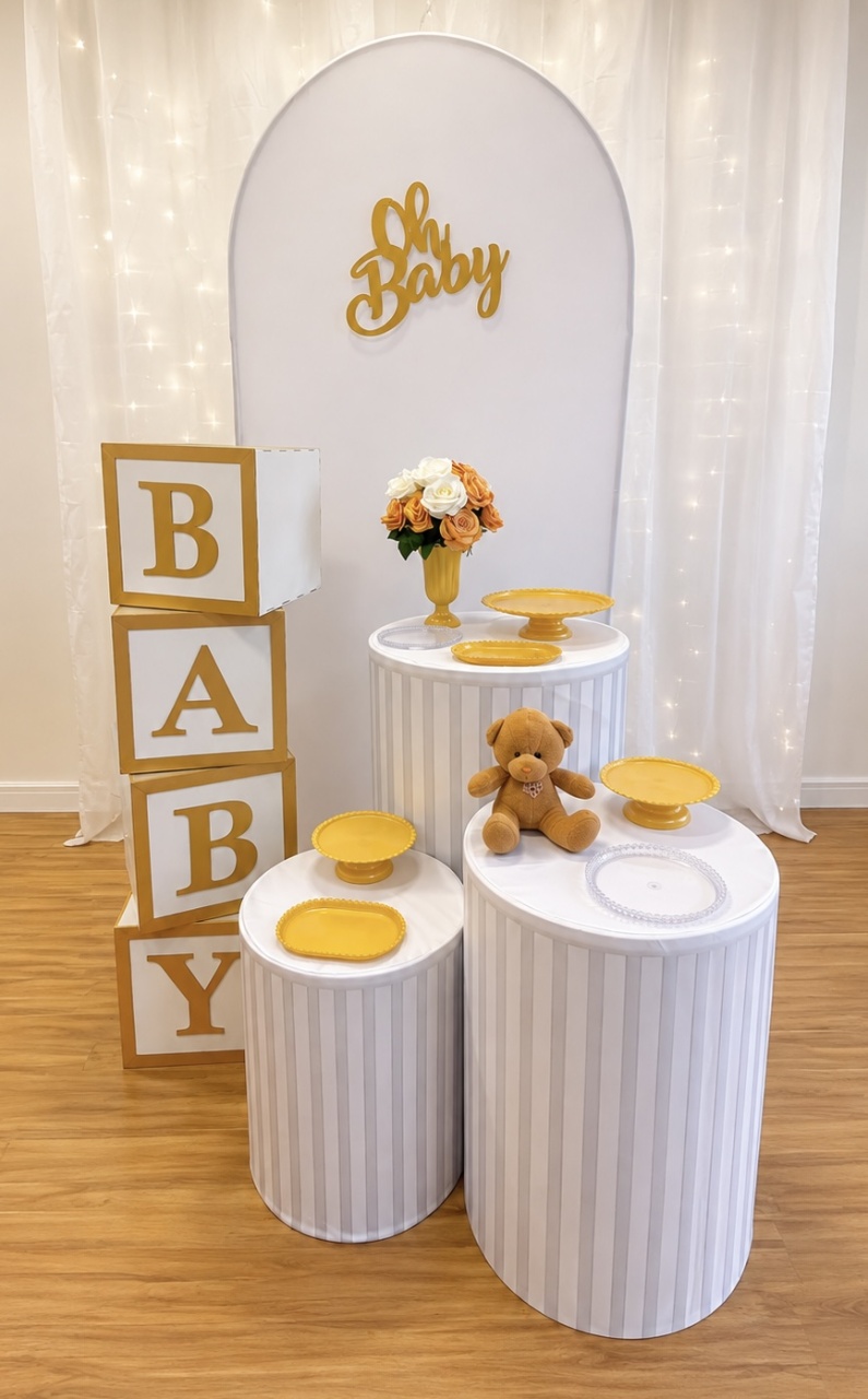 Kit Chá de Bebê Básico Com Capas Ripadas - Ateliê Festas