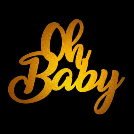 Letreiro Em Mdf Dourado Oh Baby - Ateliê Festas