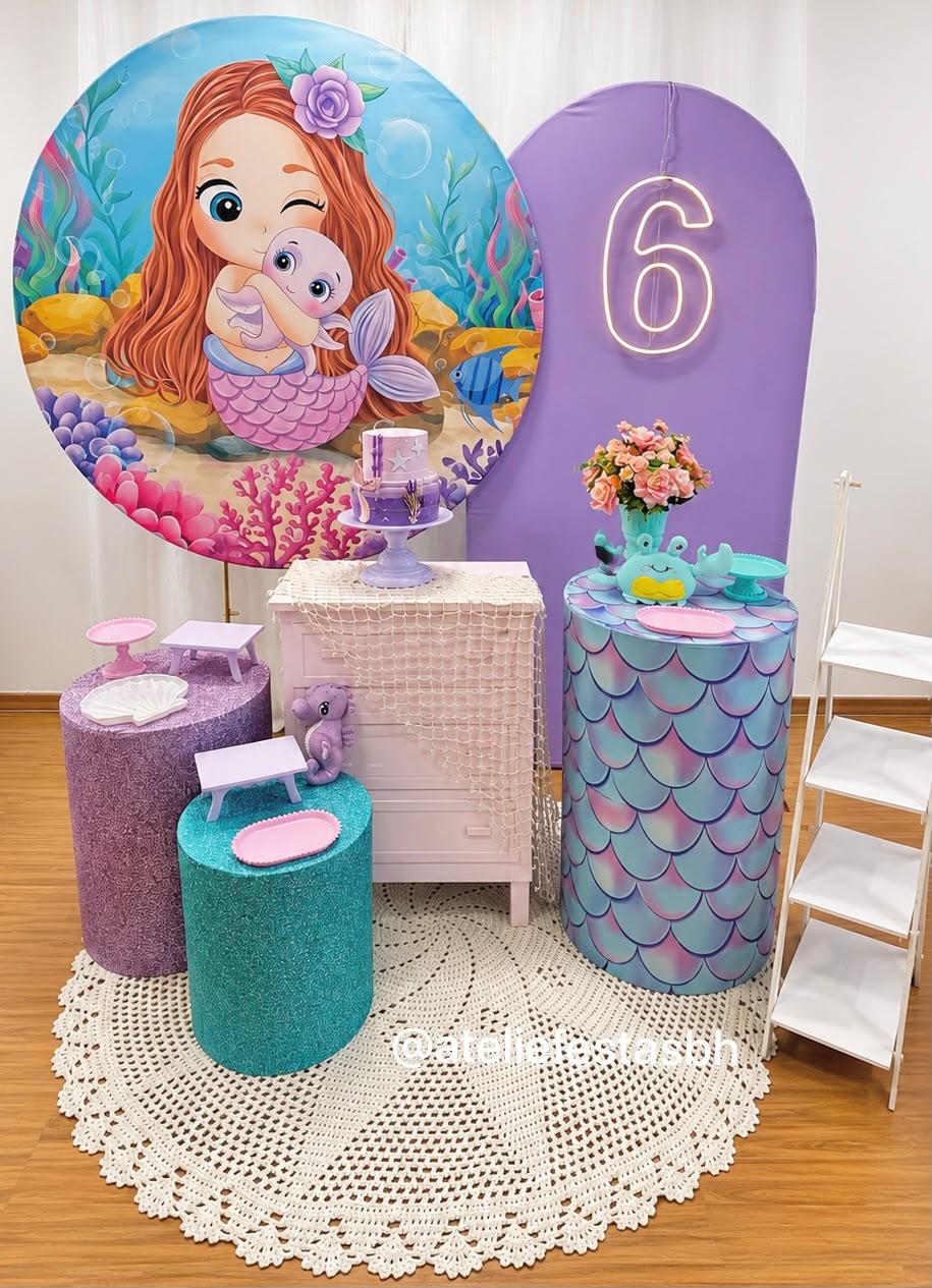 Kit Ouro Sereia Cute - Ateliê Festas