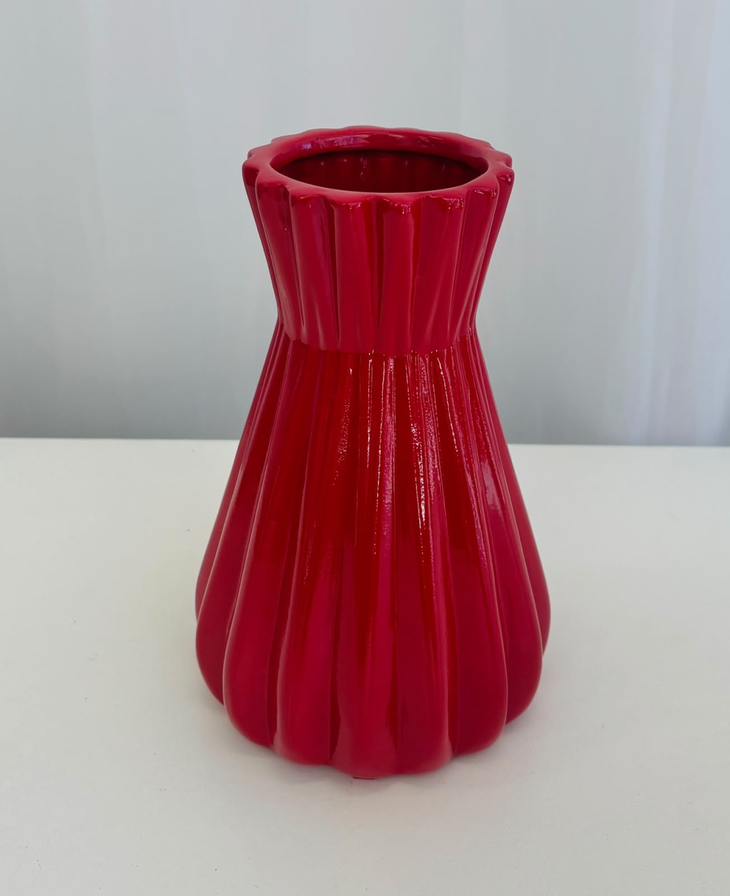 Vaso Madri de Cerâmica Vermelho - Ateliê Festas