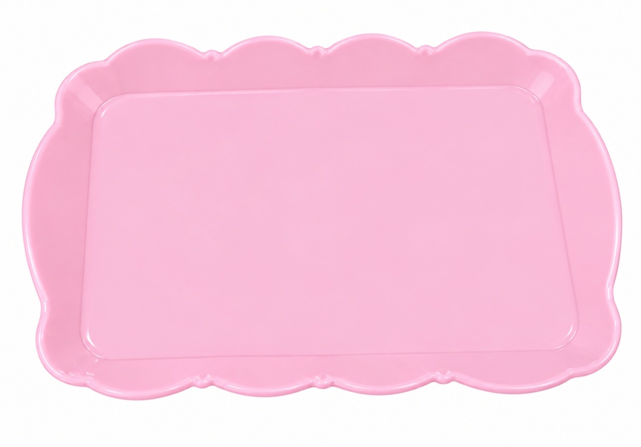 Travessa Quadrada Rosa Candy (Acrílico) - Ateliê Festas