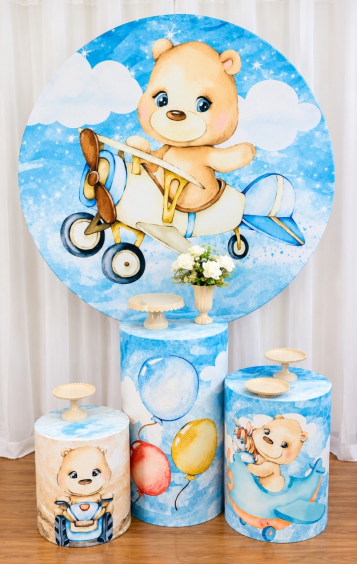 Kit Básico Ursinho Aviador - Ateliê Festas