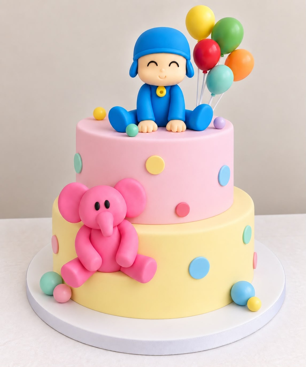 Bolo Fake Pocoyo - Ateliê Festas