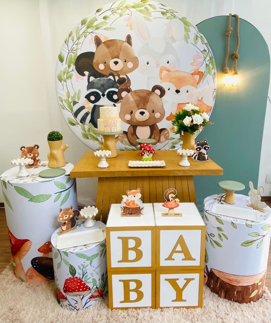 Kit Ouro Chá de Bebê Bosque - Ateliê Festas
