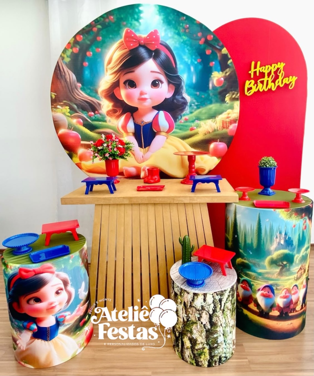 Kit Prata Branca de Neve Cute - Ateliê Festas