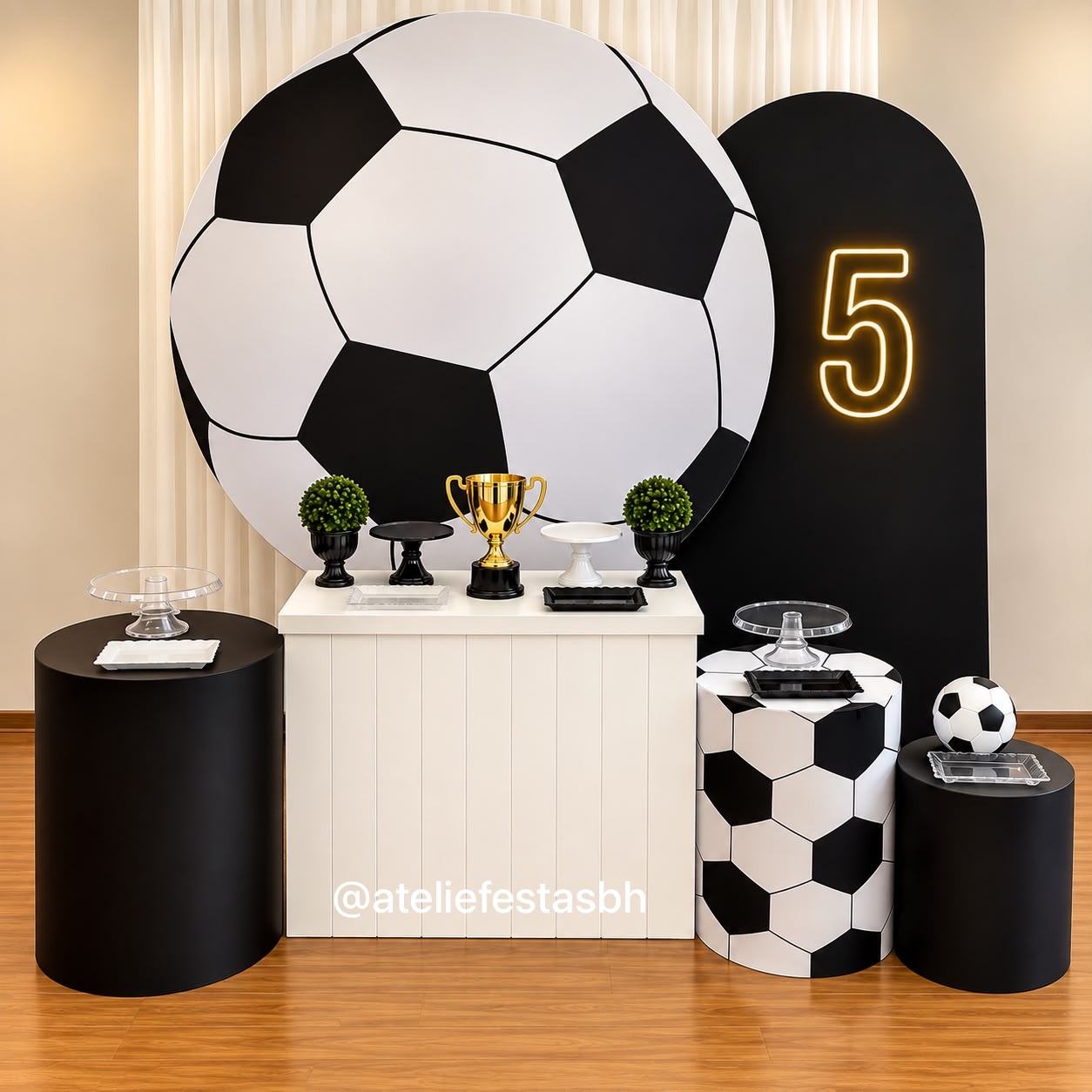 Kit Prata Futebol - Painel Bola - Ateliê Festas
