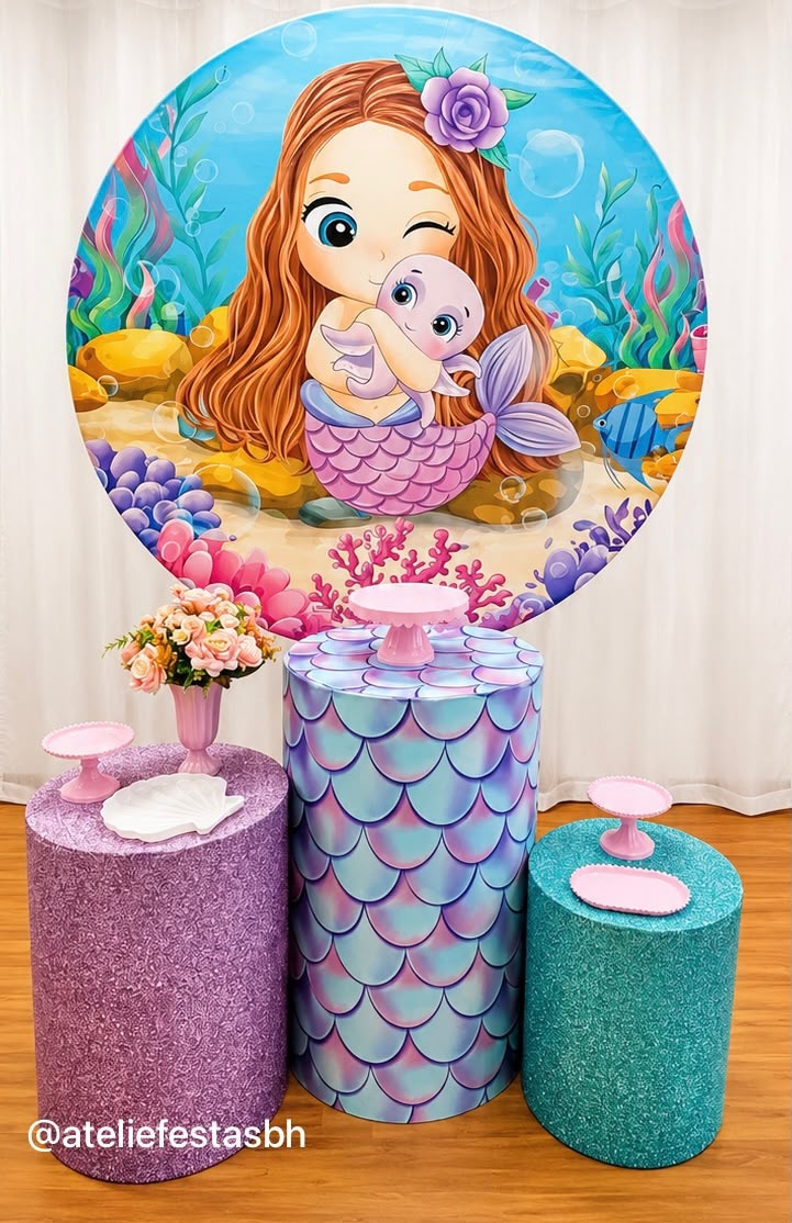Kit Básico Sereia Cute - Ateliê Festas
