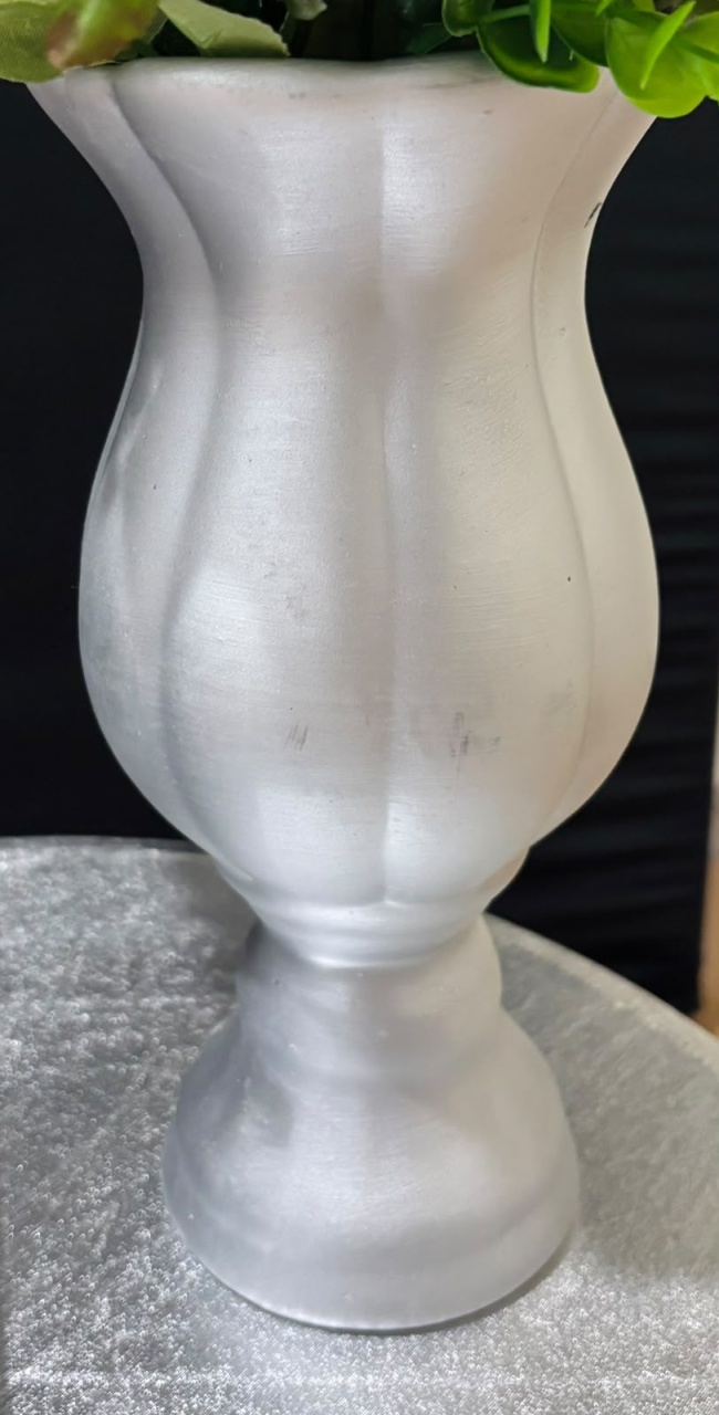 Vaso Tulipa de Cerâmica Prata - Ateliê Festas
