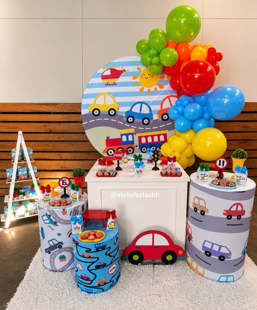 Kit Bronze Carrinhos/Veículos/Transportes - Ateliê Festas