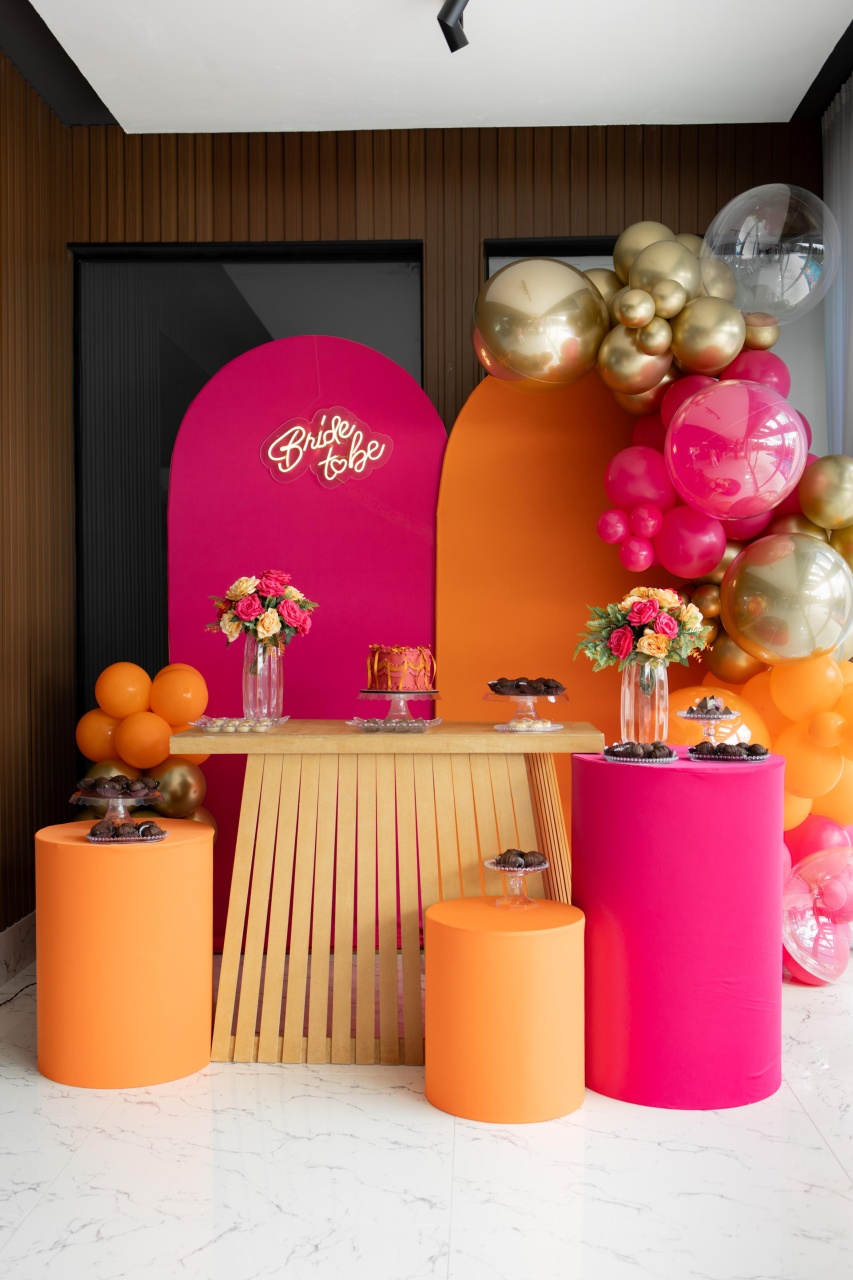 Kit Prata Pink E Laranja - Ateliê Festas