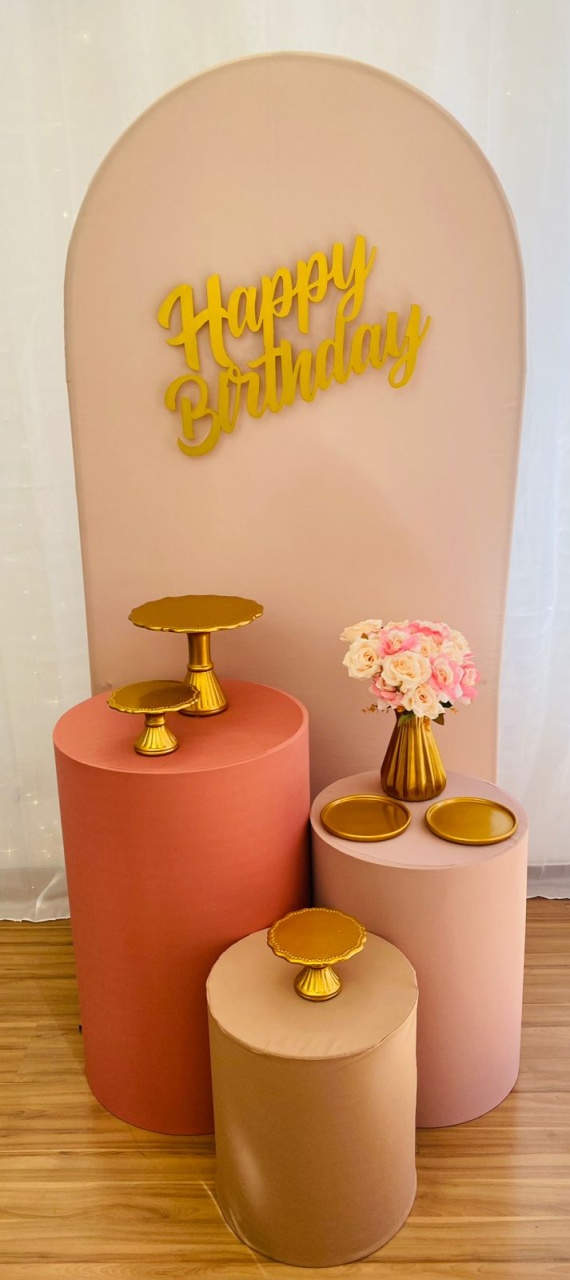 Kit Básico Rosa Antigo Com Peças Em Cerâmica - Ateliê Festas