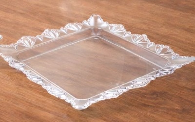 Bandeja Quadrada Acrílico Transparente - Ateliê Festas