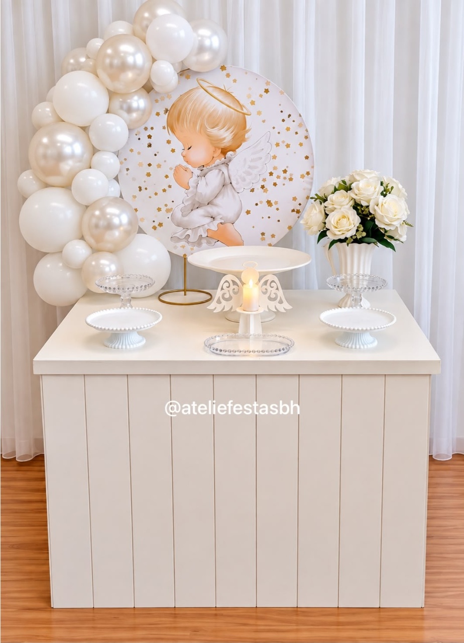 Mini Kit Batizado Com Mesa Ripada - Ateliê Festas