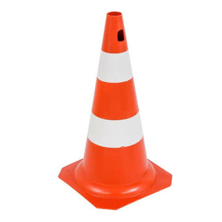 Cone Laranja E Branco 50Cm - Ateliê Festas