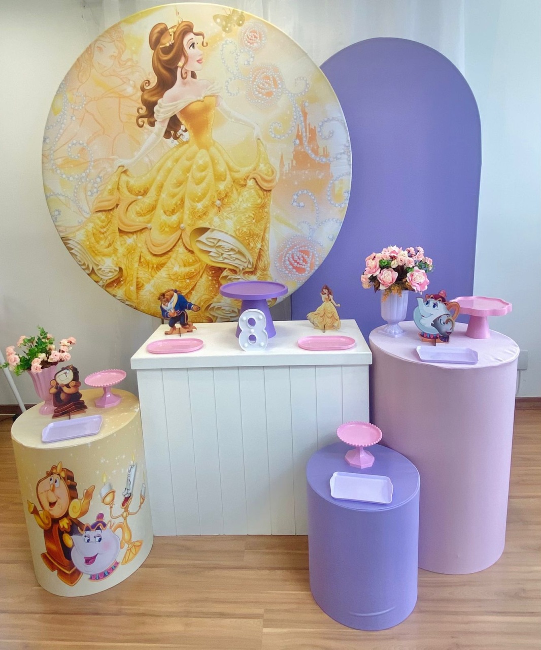 Kit A Bela E A Fera Lilás E Rosa - Ateliê Festas