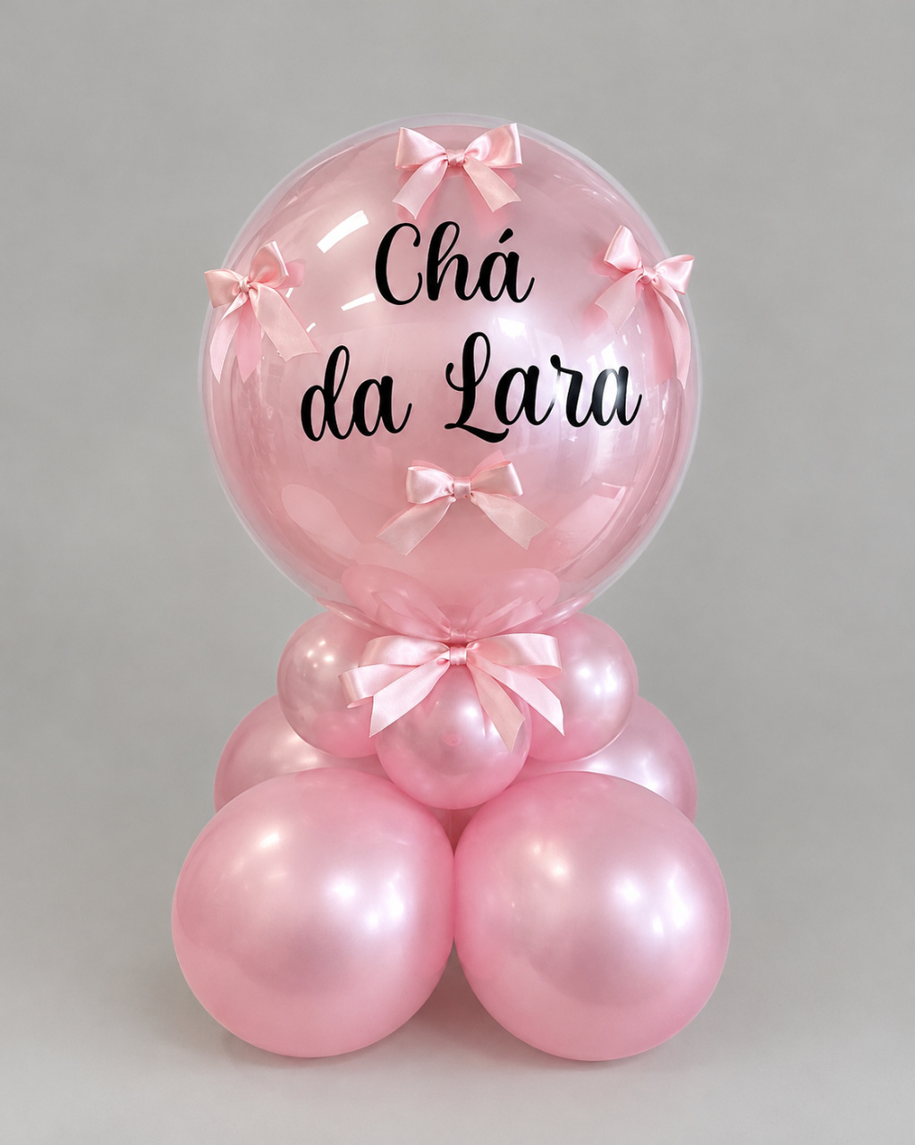Arranjo Bubble Perolizado Com Apliques de Laços - Ateliê Festas