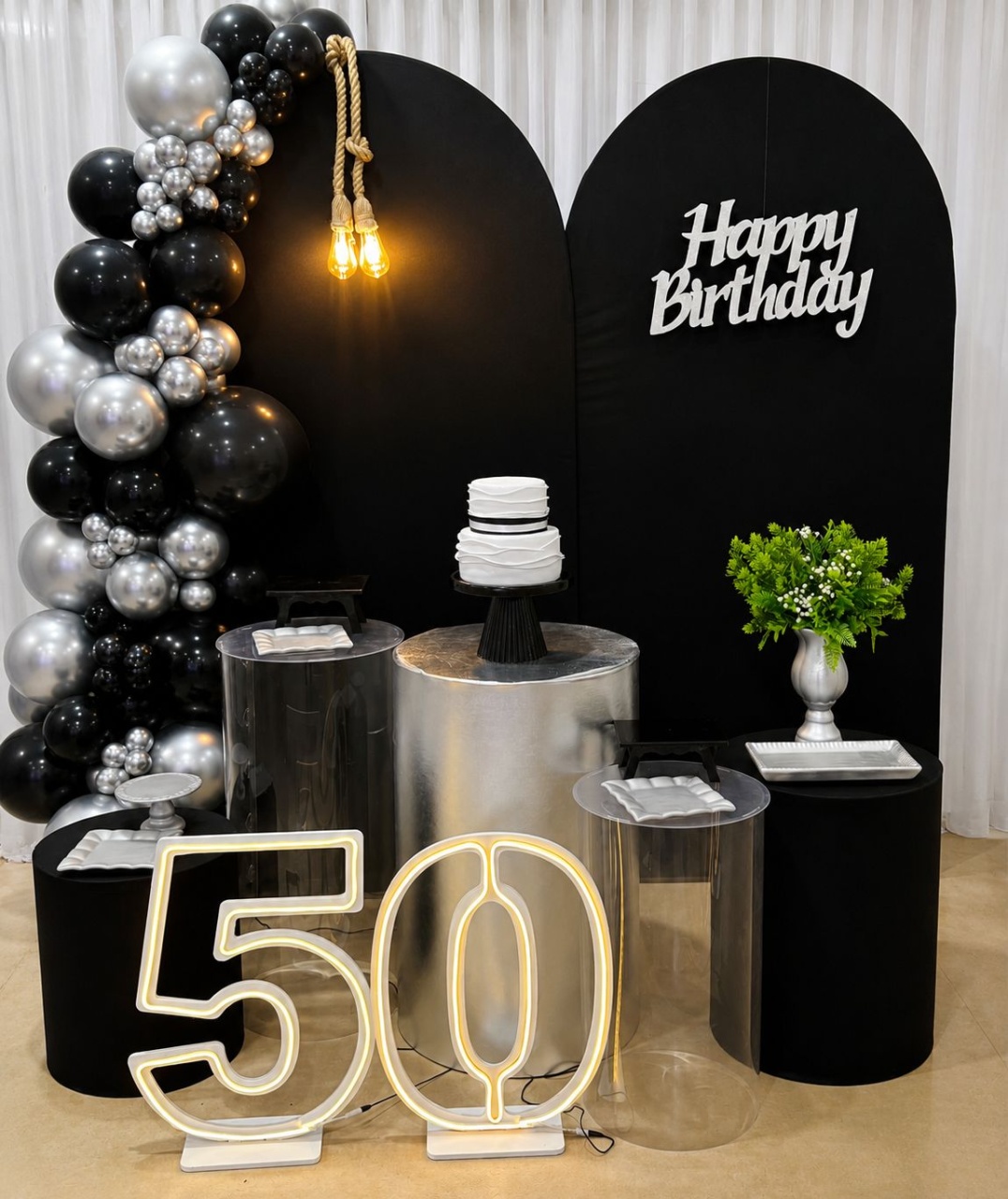 Kit Adulto Preto Com Prata - Ateliê Festas
