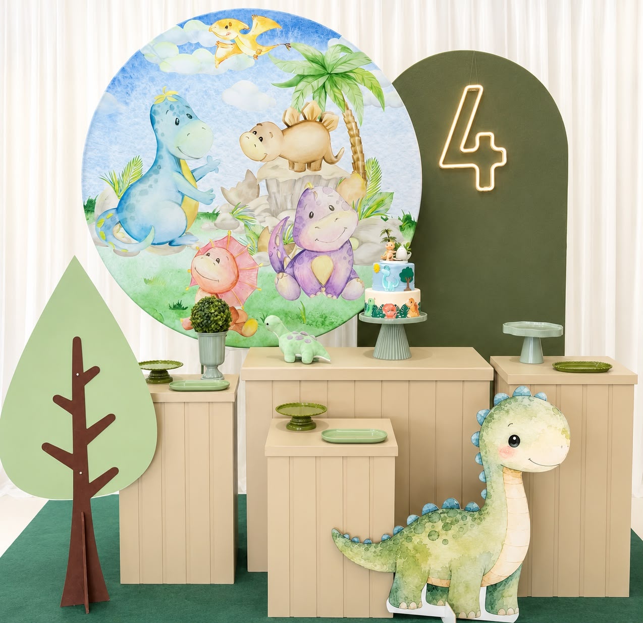 Kit Ouro Dino Baby Aquarela - Ateliê Festas