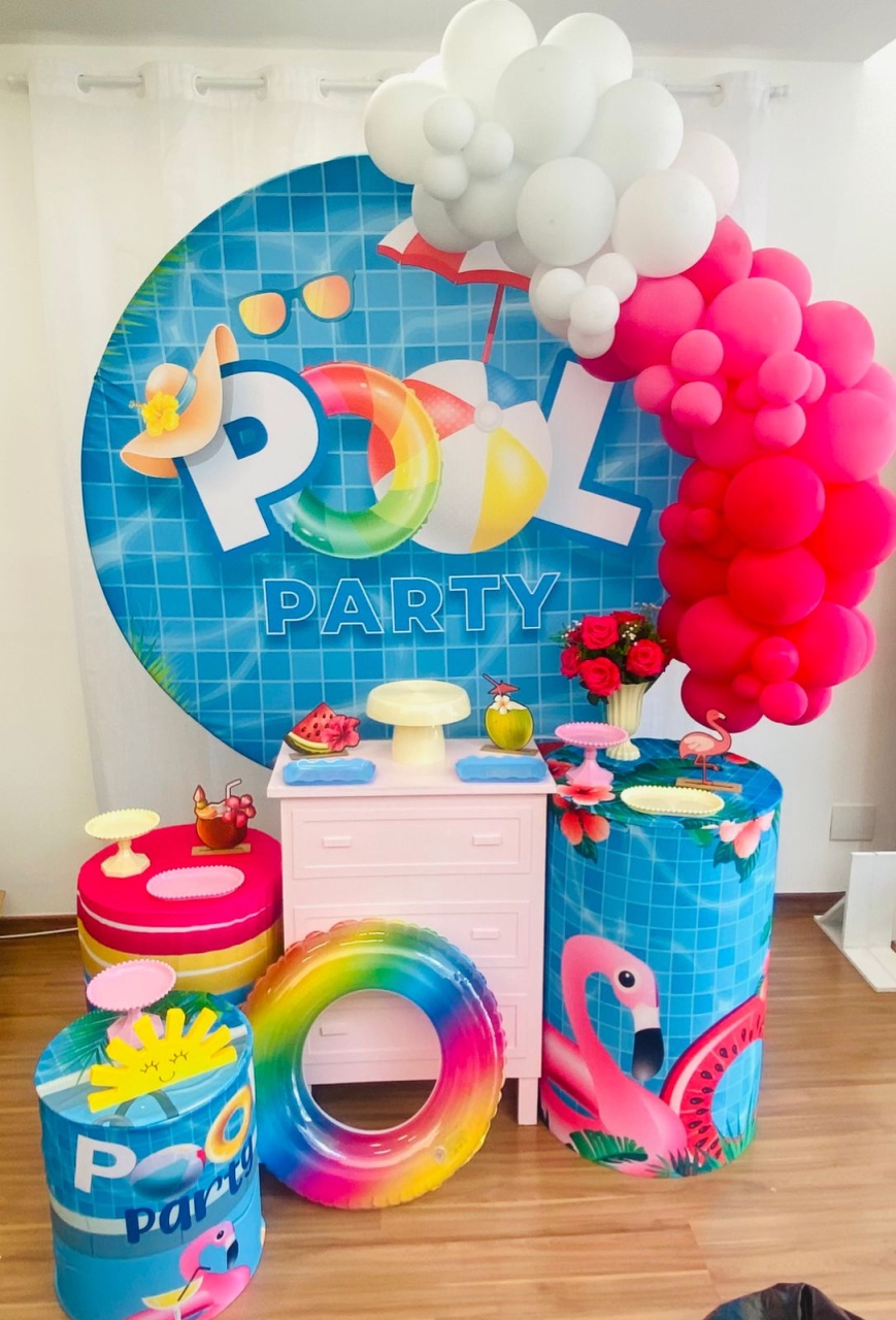 Kit Bronze Pool Party Rosa - Ateliê Festas