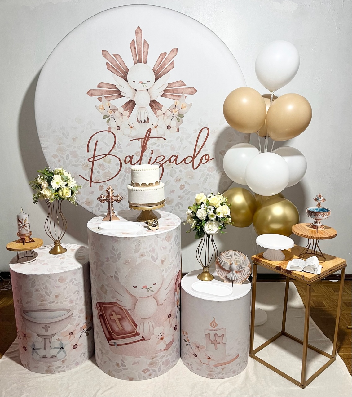 Batizado - Espírito Santo - Kit Médio - Decoreli Decorações Pegue e Monte