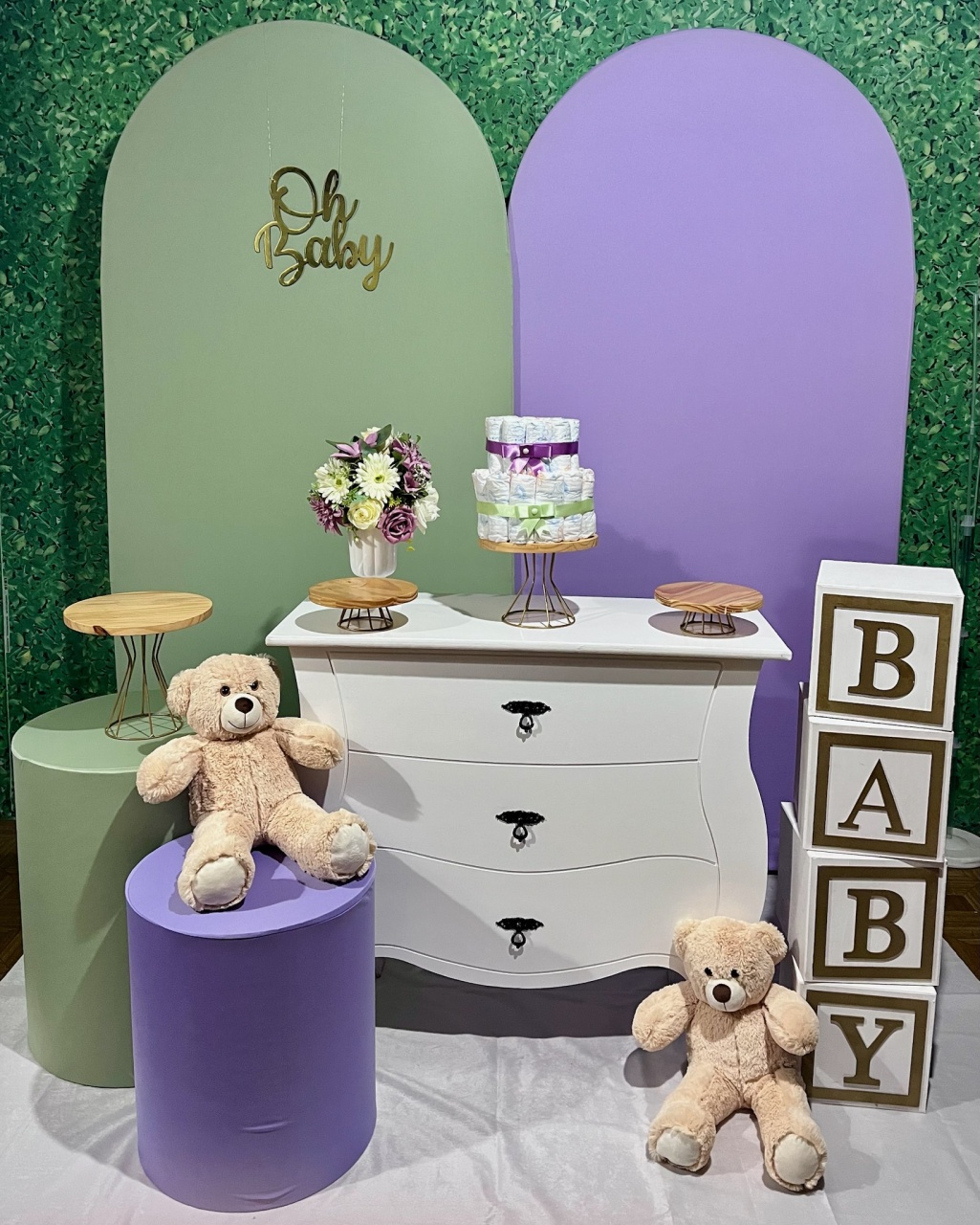 Chá Revelação Lilás E Verde Chá - Decoreli Decorações Pegue e Monte