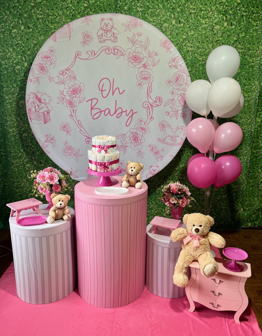 Oh Baby Floral Rosa - Decoreli Decorações Pegue e Monte