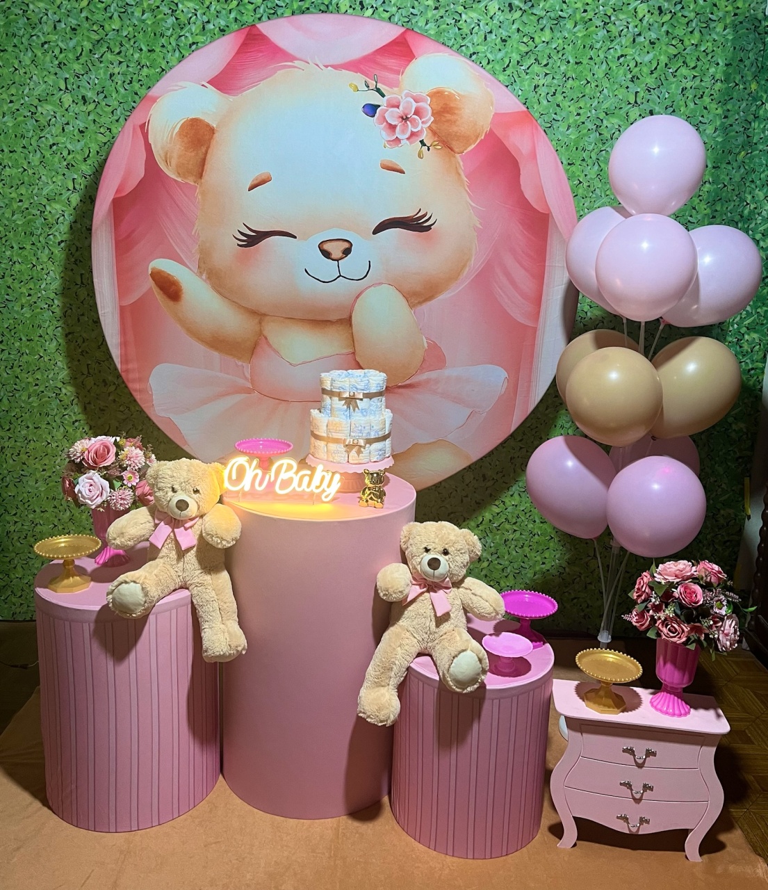 Ursinha Princesa C/Led - Decoreli Decorações Pegue e Monte