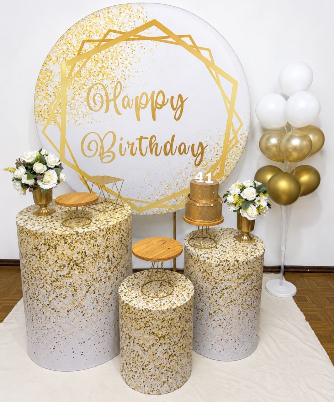 Happy Birthday Dourado 1 - Decoreli Decorações Pegue e Monte