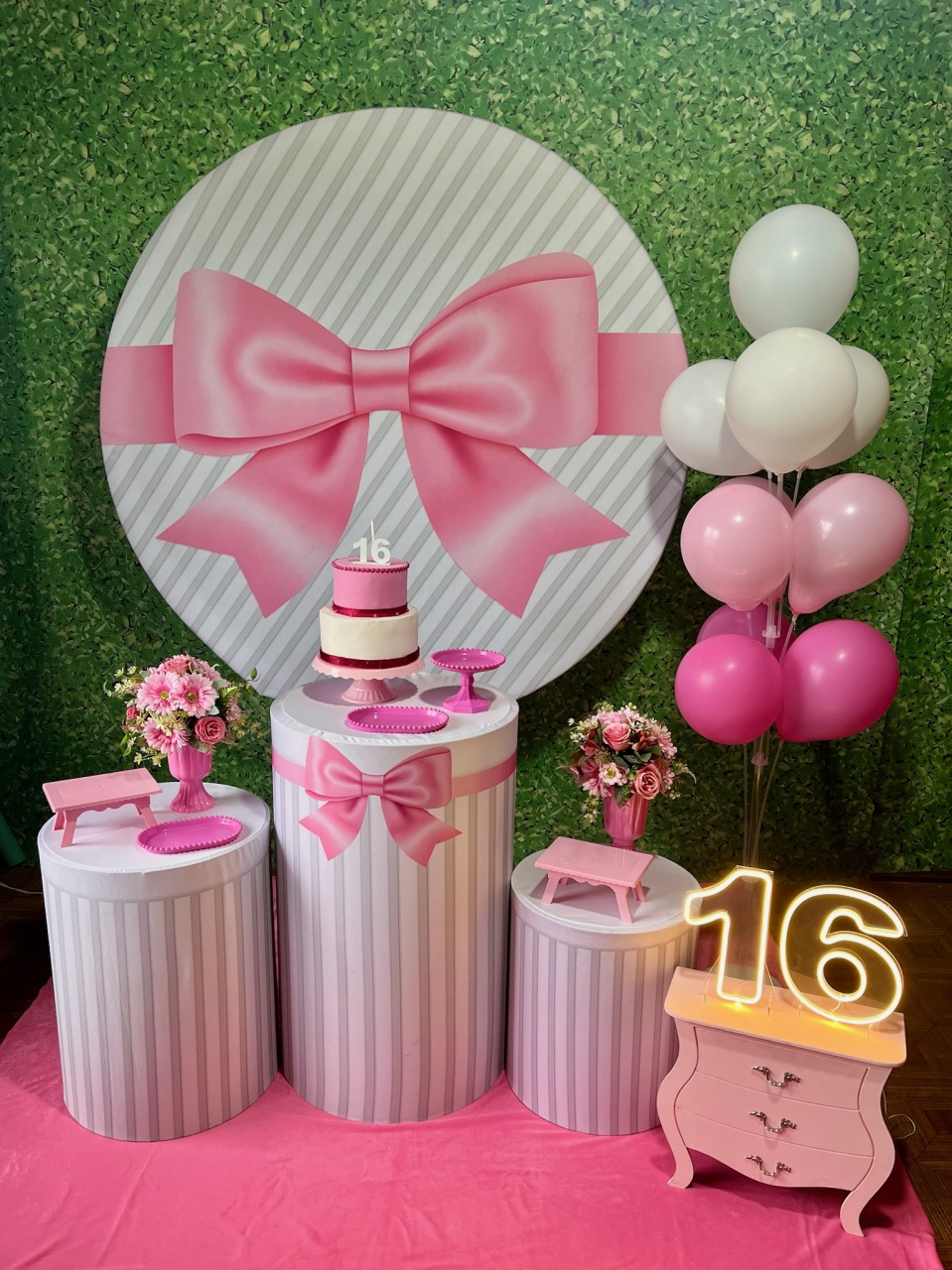 Laços Rosa - Decoreli Decorações Pegue e Monte