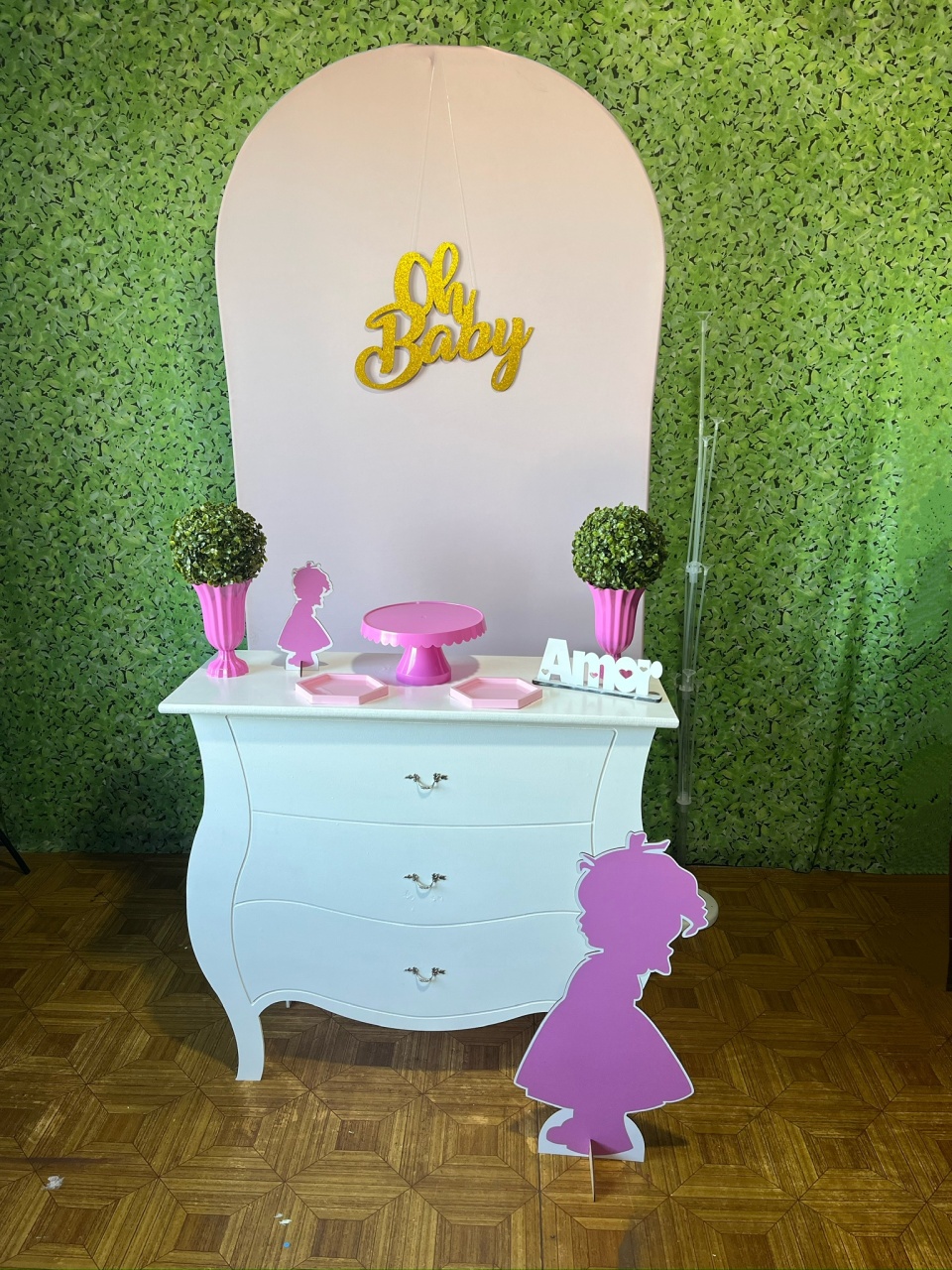 Chá de Bebê Menina Rosa - Kit Pocket - Decoreli Decorações Pegue e Monte