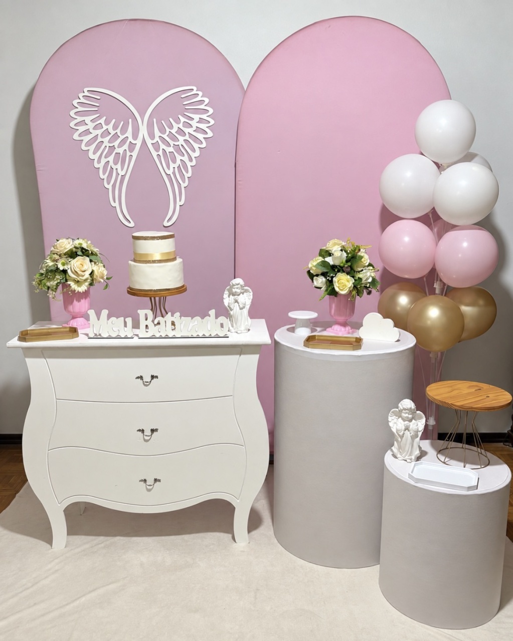 Batizado Rosa Bebê - Decoreli Decorações Pegue e Monte