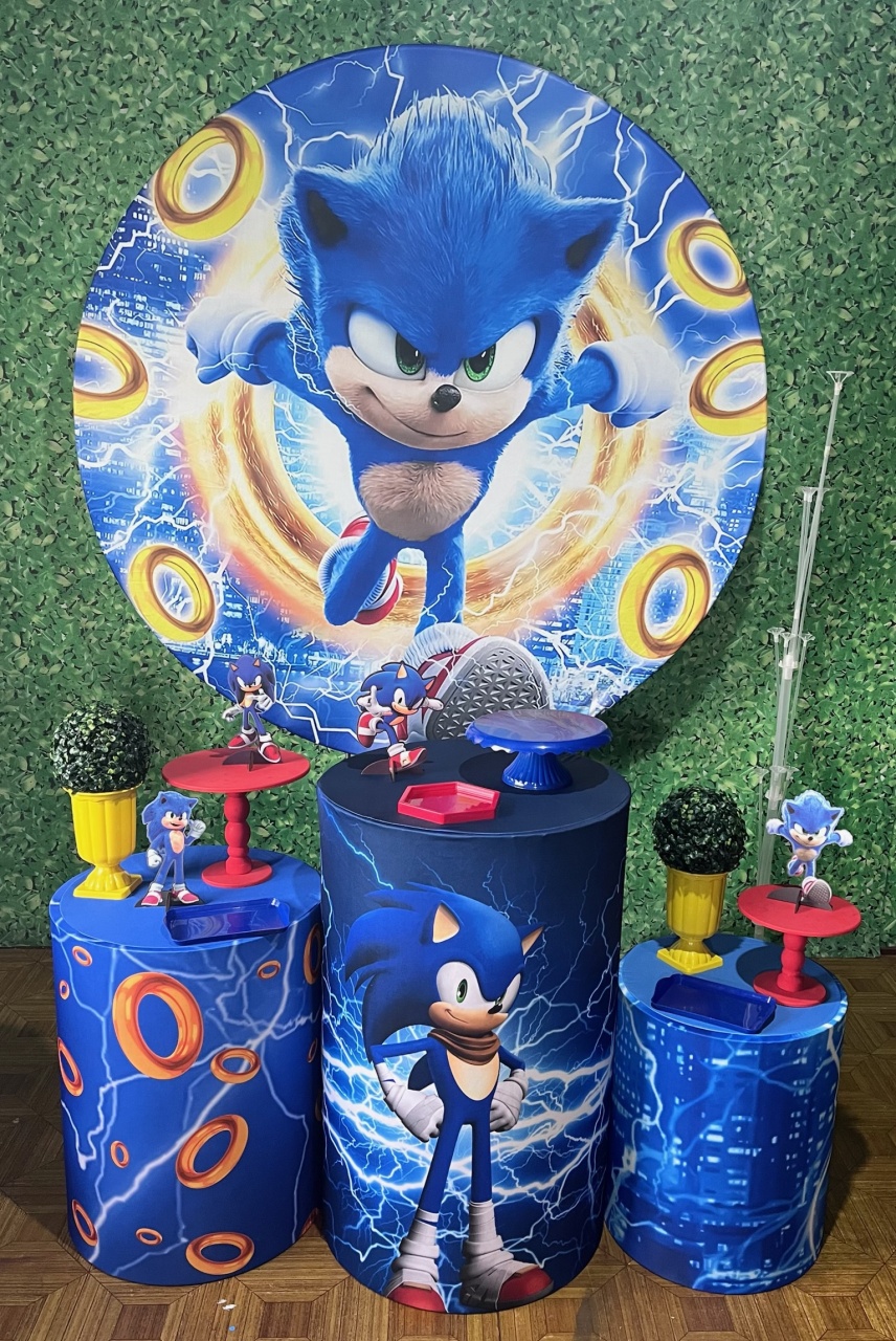 Sonic - Kit Básico - Decoreli Decorações Pegue e Monte