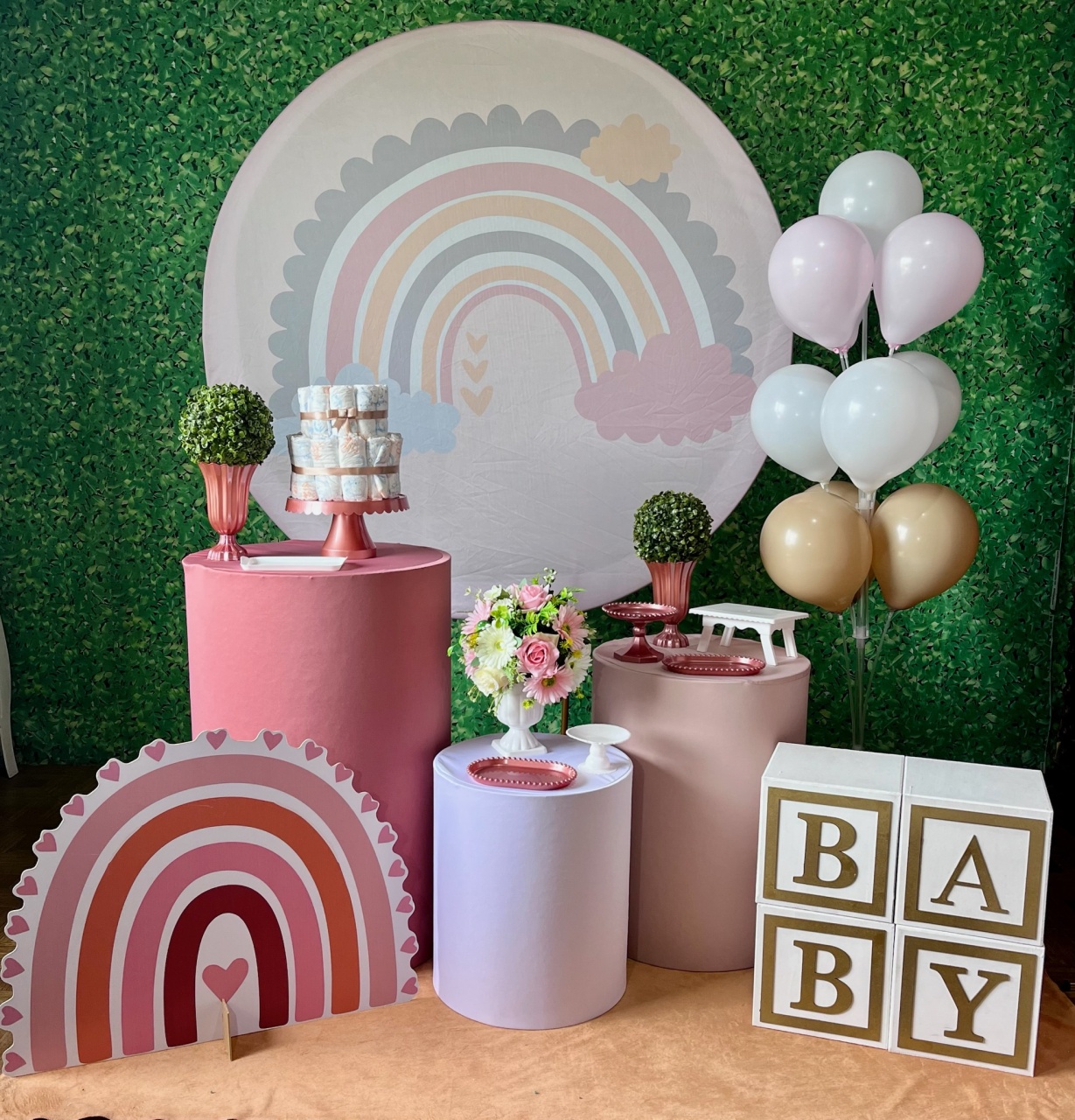 Arco Íris Chá de Bebê - Decoreli Decorações Pegue e Monte