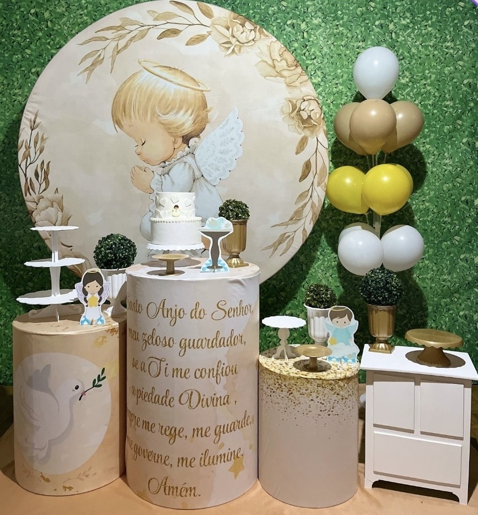 Batizado Anjinho - Kit Médio - Decoreli Decorações Pegue e Monte