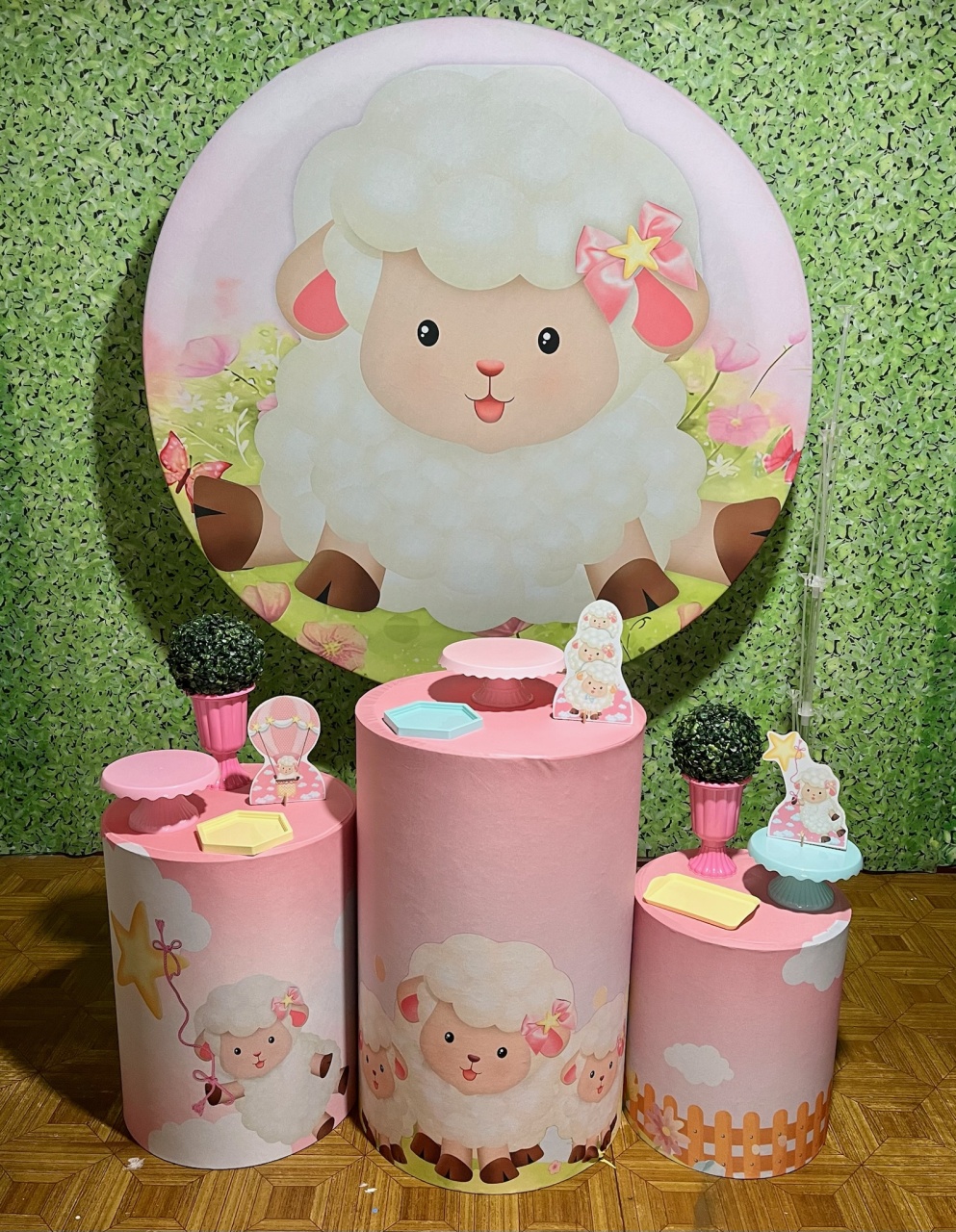 Ovelhinha Rosa - Kit Básico - Decoreli Decorações Pegue e Monte