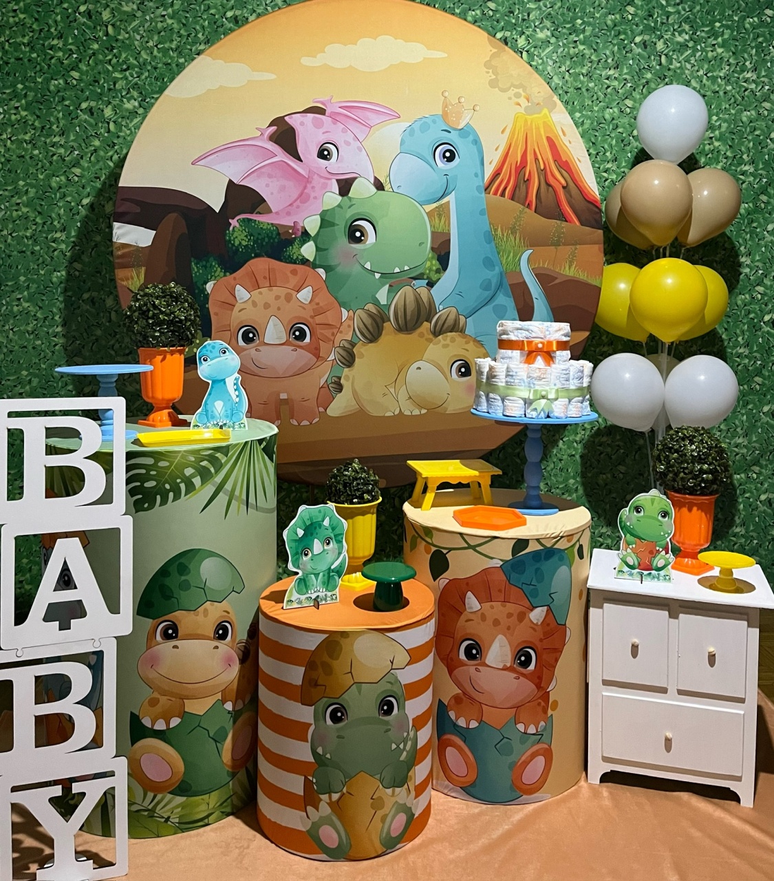 Dino Baby - Kit Médio - Decoreli Decorações Pegue e Monte