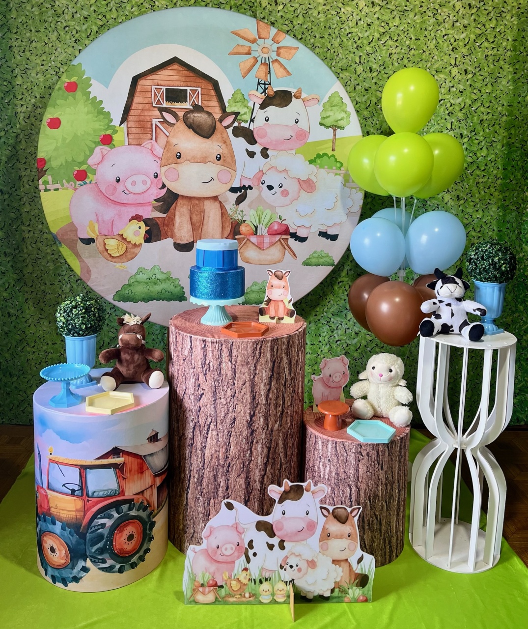 Fazendinha Azul - Kit Médio - Decoreli Decorações Pegue e Monte
