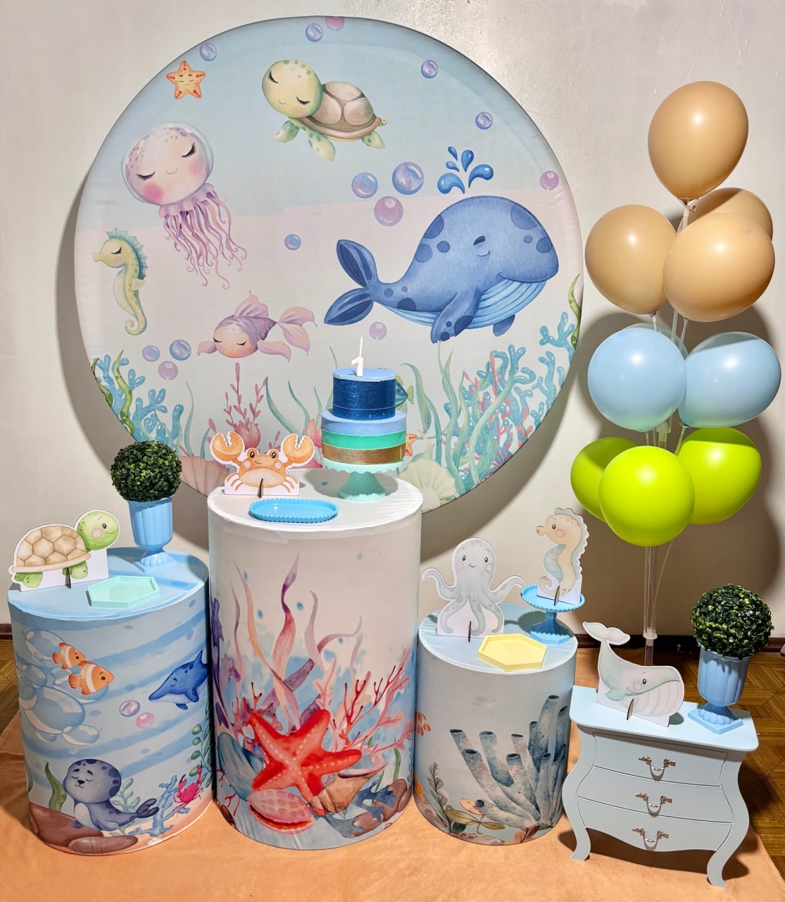 Fundo Do Mar - Kit Médio - Decoreli Decorações Pegue e Monte