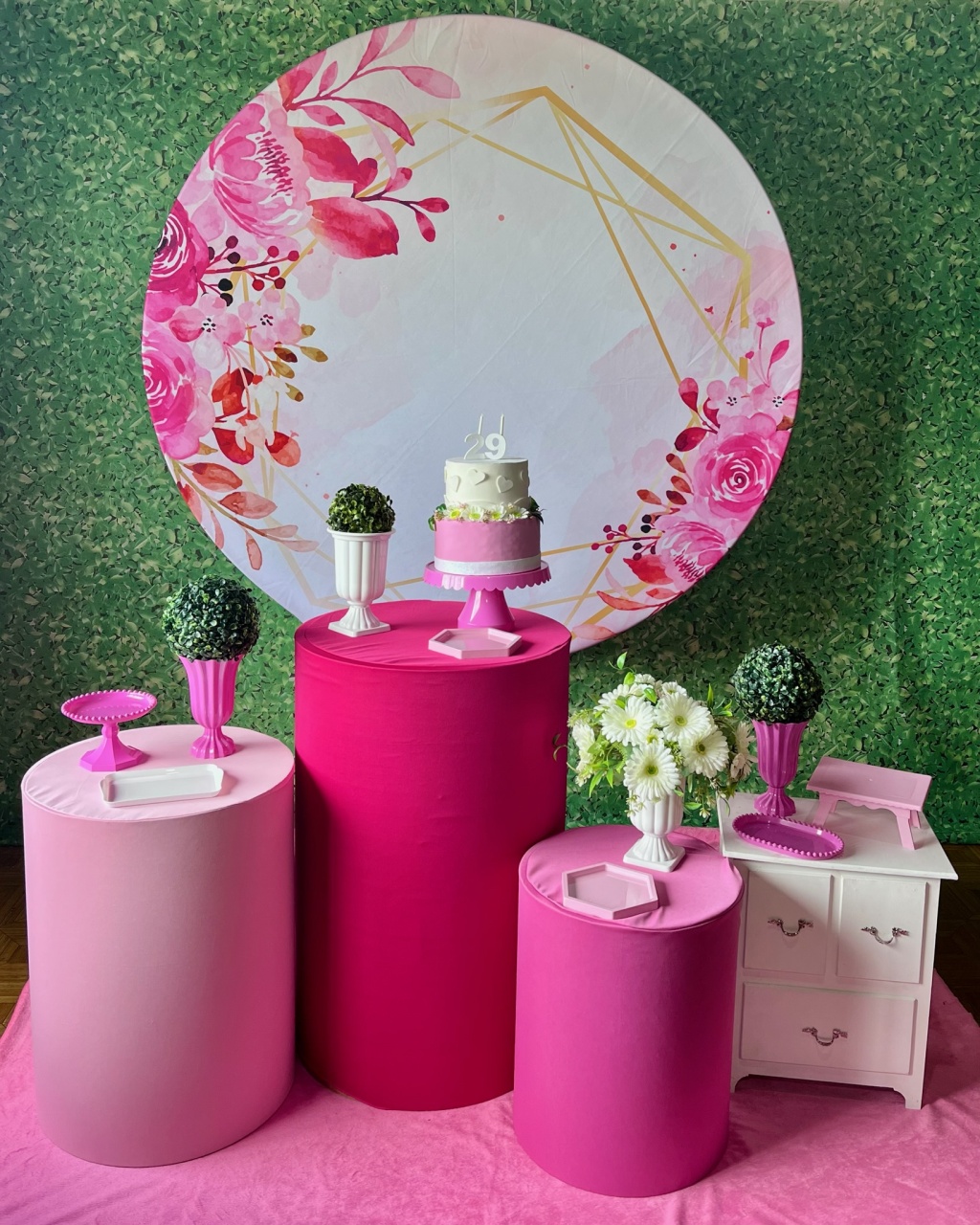 Floral Rosa - Kit Médio - Decoreli Decorações Pegue e Monte