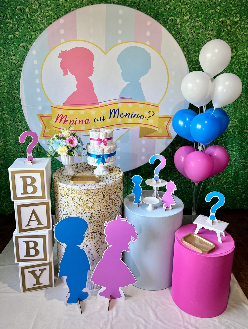 Chá Revelação Casal - Decoreli Decorações Pegue e Monte
