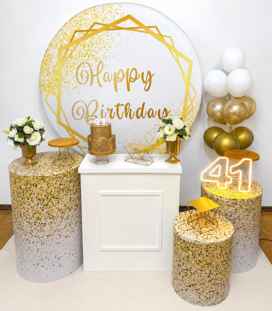 Happy Birthday Dourado 2 - Decoreli Decorações Pegue e Monte