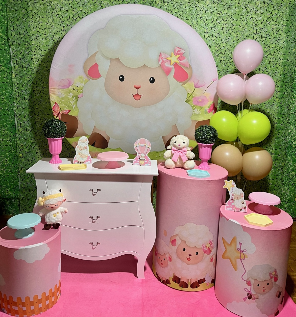 Ovelhinha Rosa - Decoreli Decorações Pegue e Monte