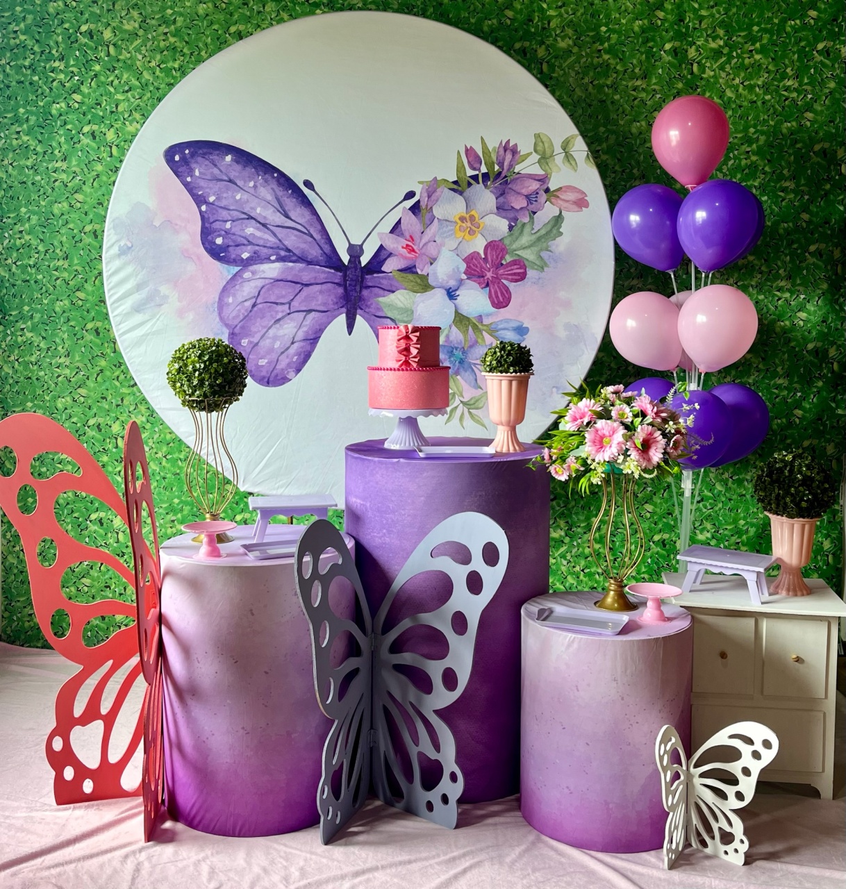 Borboletas Lilás - Kit Médio - Decoreli Decorações Pegue e Monte