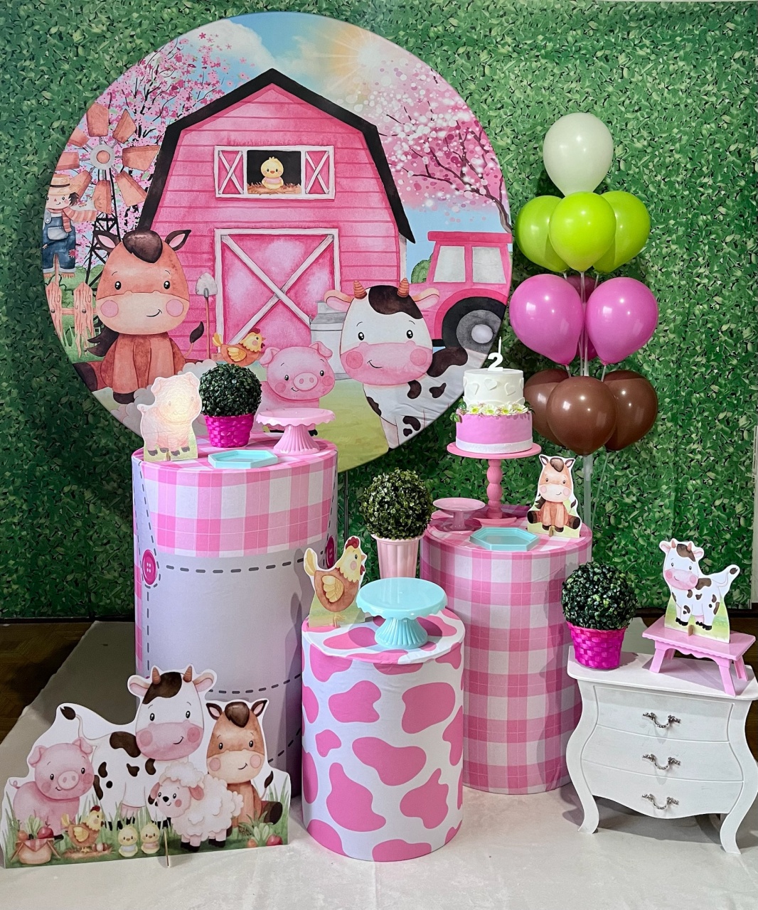 Fazendinha Rosa - Kit Médio - Decoreli Decorações Pegue e Monte
